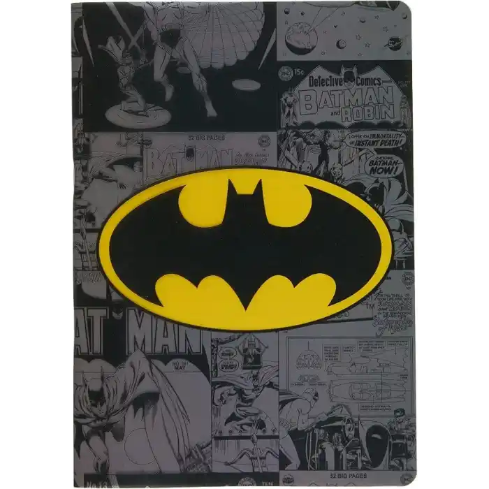 Mynote BATMAN 26X18,5 40 Yaprak PP Kapak Çizgili Defter Batman Logo1