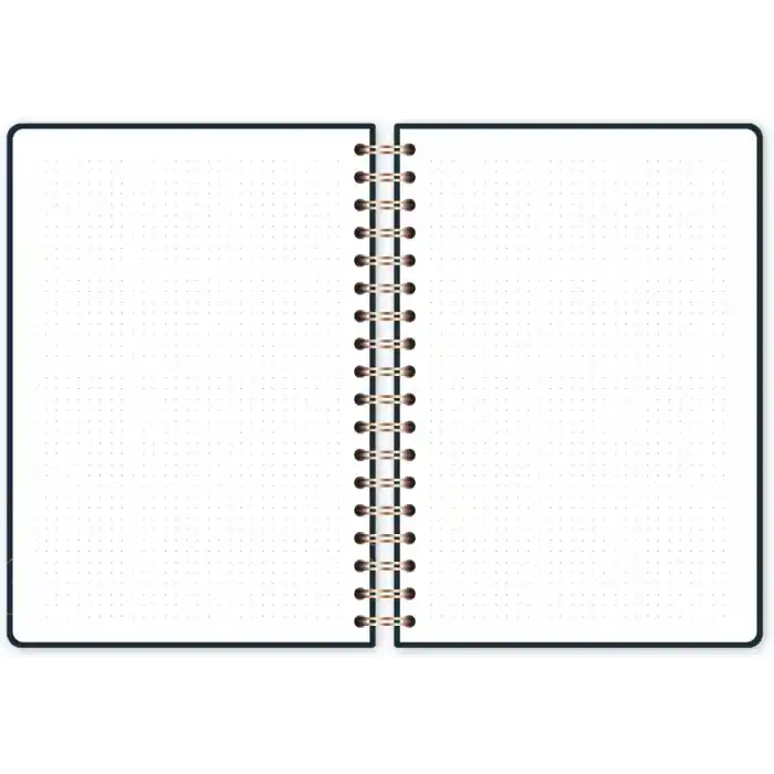 17x24 Spiralli Lastikli Sert Kapak Noktalı Not Defteri - Dağ