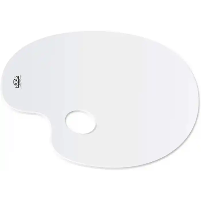 Hatas Plastik Beyaz Oval Palet 20x30cm
