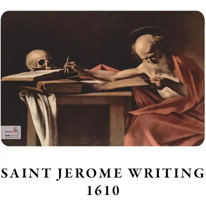 Retronote Saint Series I - A5, Caravaggio 4lü Defter Seti III, Çizgisiz, Toplam 256 Sayfa, Her biri 64 Sayfa, Tel Dikiş, Esnek Kapak, Oval Kenar, Tuval Doku, 60 gram, Sarı Krem Renk, çok renkli