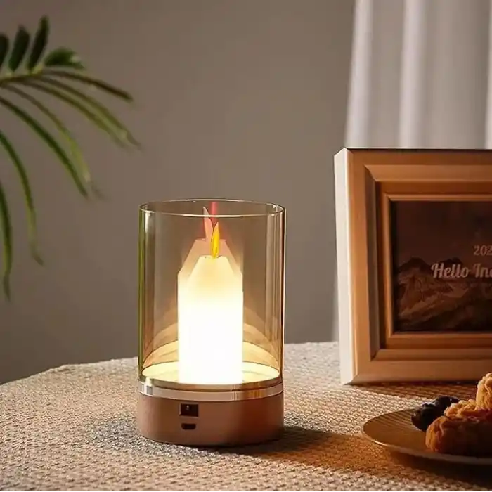 Hareket Sensörlü, Dim Edilebilir, Mum Efektli Günışığı Rengi Şarjlı Masa Lambası Cata, CT-8432