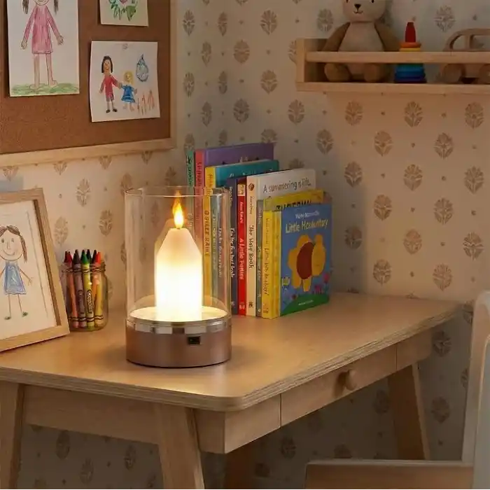 Hareket Sensörlü, Dim Edilebilir, Mum Efektli Günışığı Rengi Şarjlı Masa Lambası Cata, CT-8432