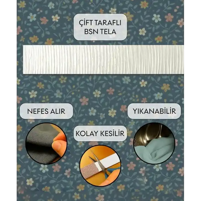 modern teknik tekstil BSN Tela 1x1 metre 50 micron - Çift Taraflı Yapışkan Tela - Arma Yapıştırma Telası - Laminasyon Telası - Dikiş Nakış Telası - Ütü ile Yapıştırılan Tela - Kağıtlı Tela