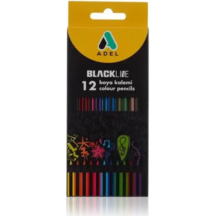 Adel Blackline Boya Kalemi 12 Renk, Tam Boy