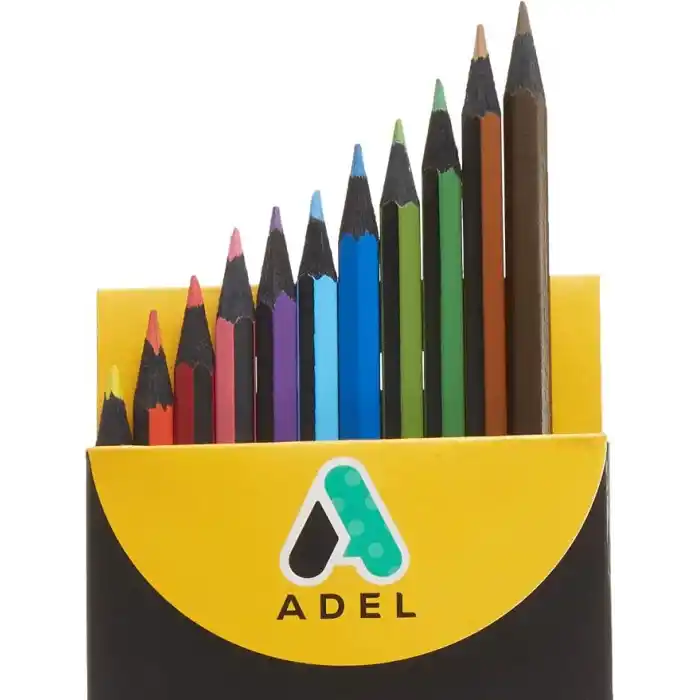 Adel Blackline Boya Kalemi 12 Renk, Tam Boy