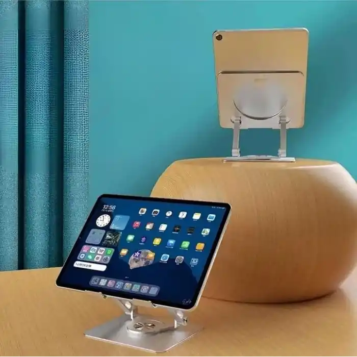 360 Derece Dönebilir Laptop ve Tablet Standı – Paslanmaz Çelik, Ayarlanabilir Yükseklik, Katlanabilir Masaüstü Bilgisayar Standı, iPad ve MacBook Uyumlu Ergonomik Raf-Dizüstü Pc (Tablet Standı)