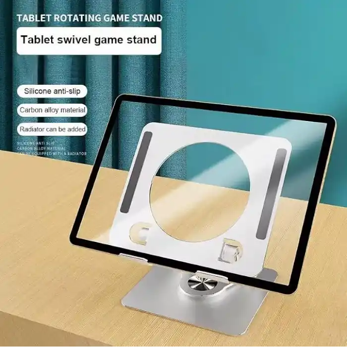 360 Derece Dönebilir Laptop ve Tablet Standı – Paslanmaz Çelik, Ayarlanabilir Yükseklik, Katlanabilir Masaüstü Bilgisayar Standı, iPad ve MacBook Uyumlu Ergonomik Raf-Dizüstü Pc (Tablet Standı)