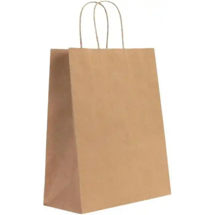Gizpak Kraft Burgu Saplı Çanta 22X26X12Cm 50 Adet