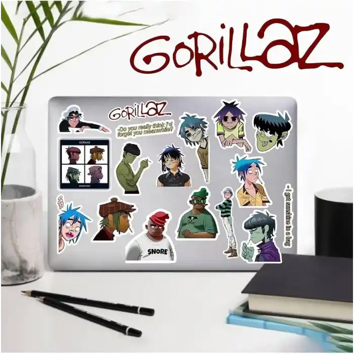 Gorillaz Macbook Notebook Tablet Telefon Ajanda Laptop Defter Sticker Seti