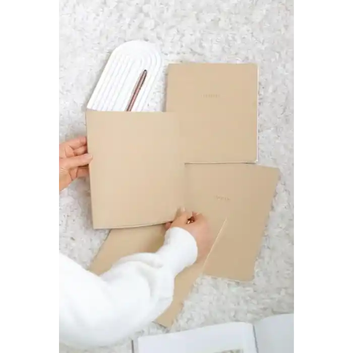 Matt Notebook 18x24cm 4lü Defter Set Kareli Terzi Dikiş Kraft Geri Dönüşümlü