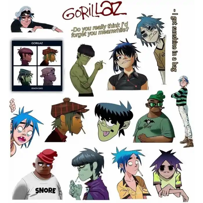 Gorillaz Macbook Notebook Tablet Telefon Ajanda Laptop Defter Sticker Seti