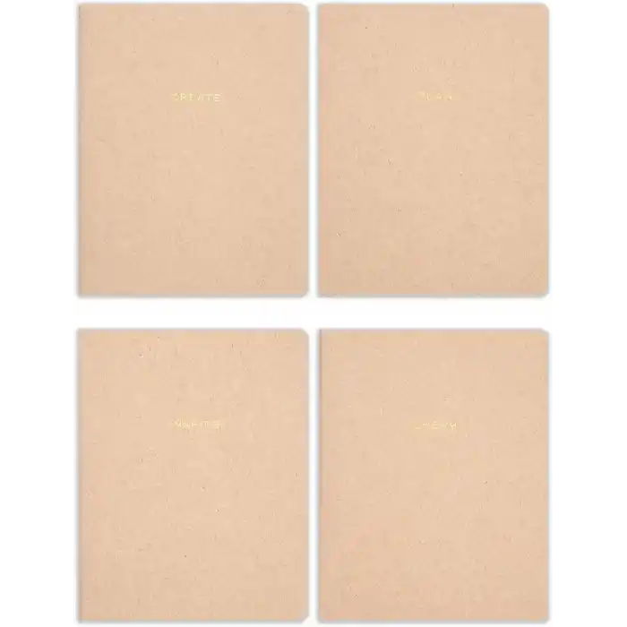 Matt Notebook 18x24cm 4lü Defter Set Kareli Terzi Dikiş Kraft Geri Dönüşümlü