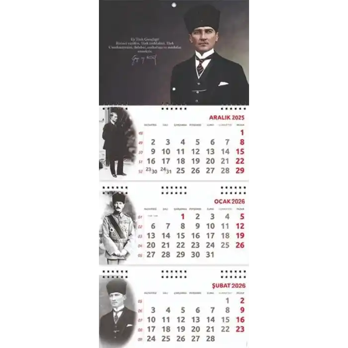 2026 Atatürk Gemici Duvar Takvimi - Gazi