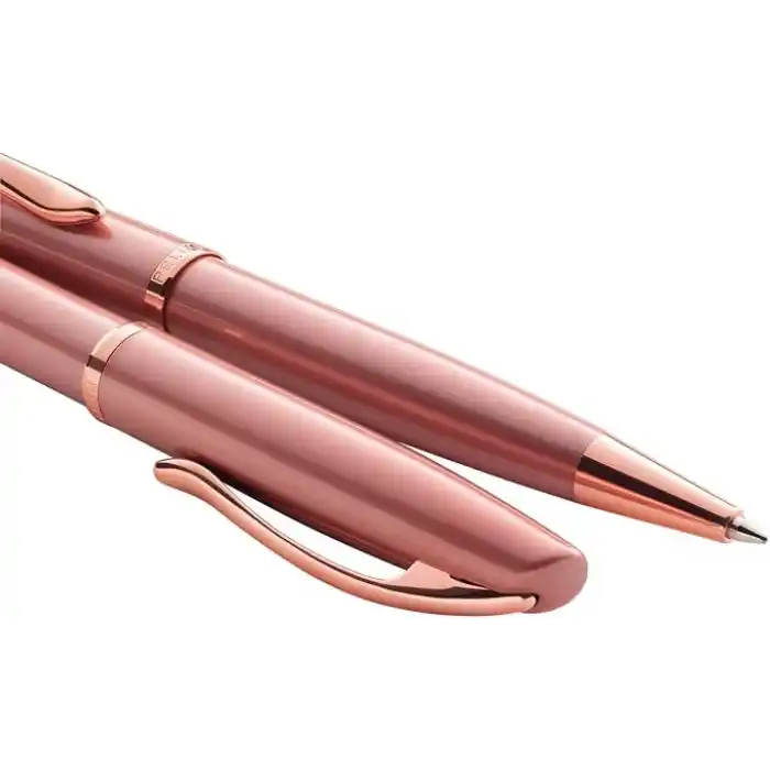 Pelikan Tükenmez kalem Jazz Noble, pembe (pembe), sağ elini kullananlar ve solaklar için, şık metal tükenmez kalem, katlanır kutuda, 821636