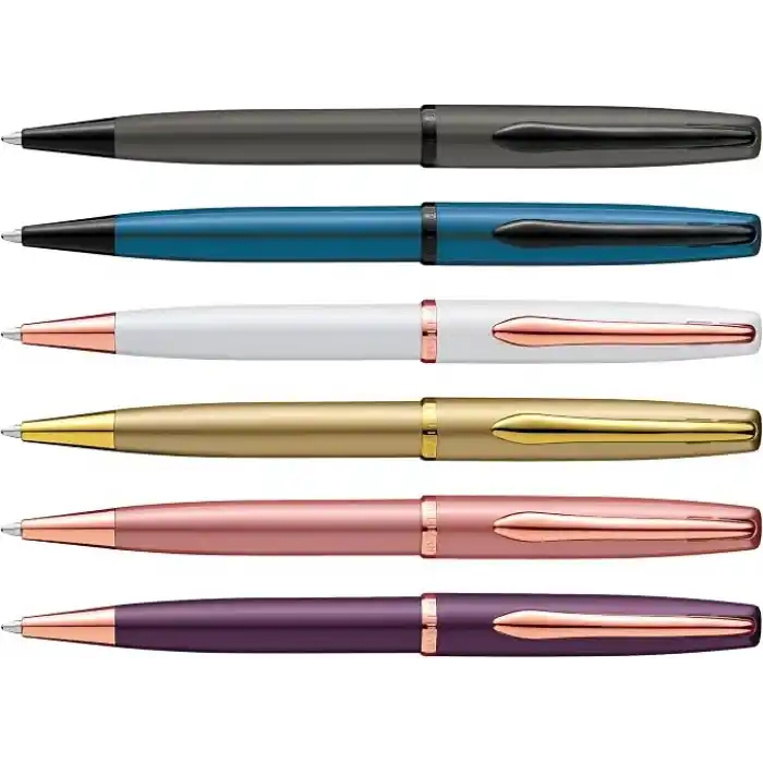 Pelikan Tükenmez kalem Jazz Noble, pembe (pembe), sağ elini kullananlar ve solaklar için, şık metal tükenmez kalem, katlanır kutuda, 821636