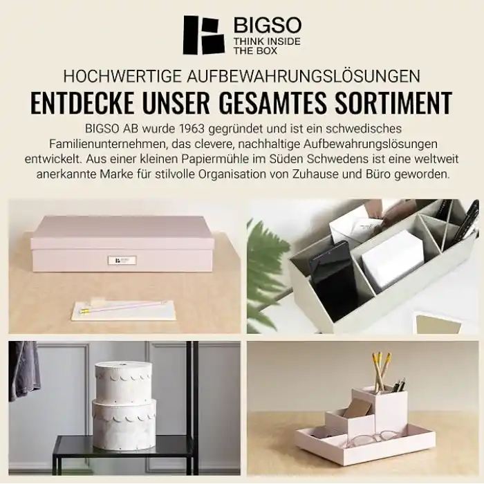 Bigso Box of Sweden ESTELLE dergiler, dergiler ve dosyalar için klasör – pratik düzenleyici fiber levha ve kağıt keten görünümlü – sağlam saplı dergi tutucu – bej