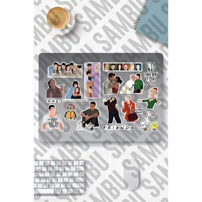 Friends Temalı Sticker Etiket Seti 2 - Laptop Notebook Telefon