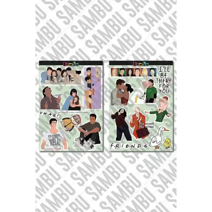 Friends Temalı Sticker Etiket Seti 2 - Laptop Notebook Telefon