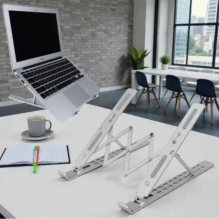 En Büyük Boy Alüminyum Katlanabilir Kademeli Laptop Bilgisayar Notebook Mac Standı, Ergonomik Notebook ve Tablet Tutucu, Çok Sağlam Metal Taşınabilir Tasarım, Hafif Koruma Çantası ile Beraber sg-001