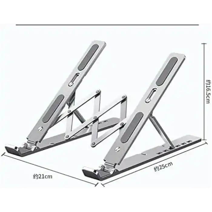 En Büyük Boy Alüminyum Katlanabilir Kademeli Laptop Bilgisayar Notebook Mac Standı, Ergonomik Notebook ve Tablet Tutucu, Çok Sağlam Metal Taşınabilir Tasarım, Hafif Koruma Çantası ile Beraber sg-001