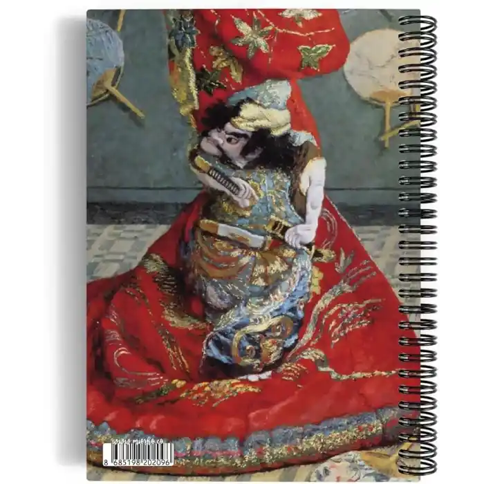 Claude Monet/Madame Monet in a Japanese Kimono,1876 | Spiralli Defter 09 | A5 | Çizgisiz | 100 Sayfa