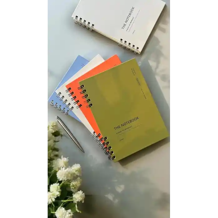 Fark Tanıtım Spiralli 80 Yaprak Çizgisiz A5 Defter, Not Defteri, Okul Defteri, 4 Farklı Renk Seçeneği (02 Placid Blue)