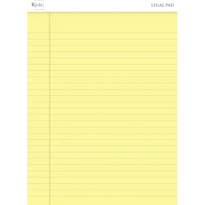 Letter Boyut (216 x 297mm), Sarı renkli Legal Pad, Notluk, Notepad, Defter, 50 Yaprak, Geniş Satır aralığı, okul, iş ve ofis için, Türk Malı