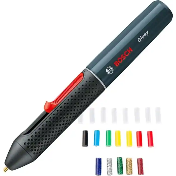 Bosch Home and Garden Gluey Akülü Tutkal Tabancası, Smokey Grey, 20 Tutkal Çubuğu, Gri, Karton Kutu