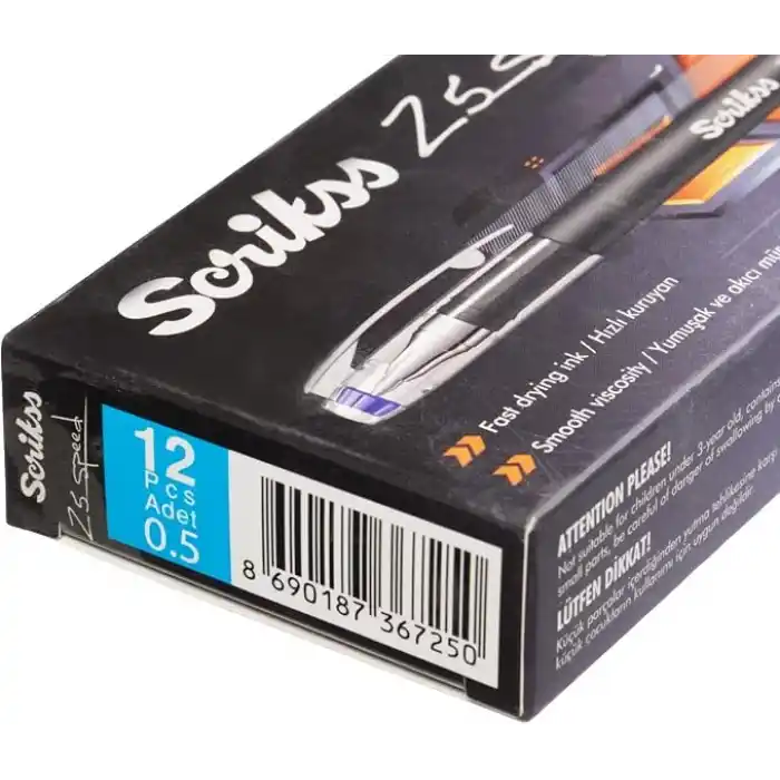 Scrikss Office Speed Jel Tükenmez Kalem 12li Ambalaj Mavi 0.5 Mm