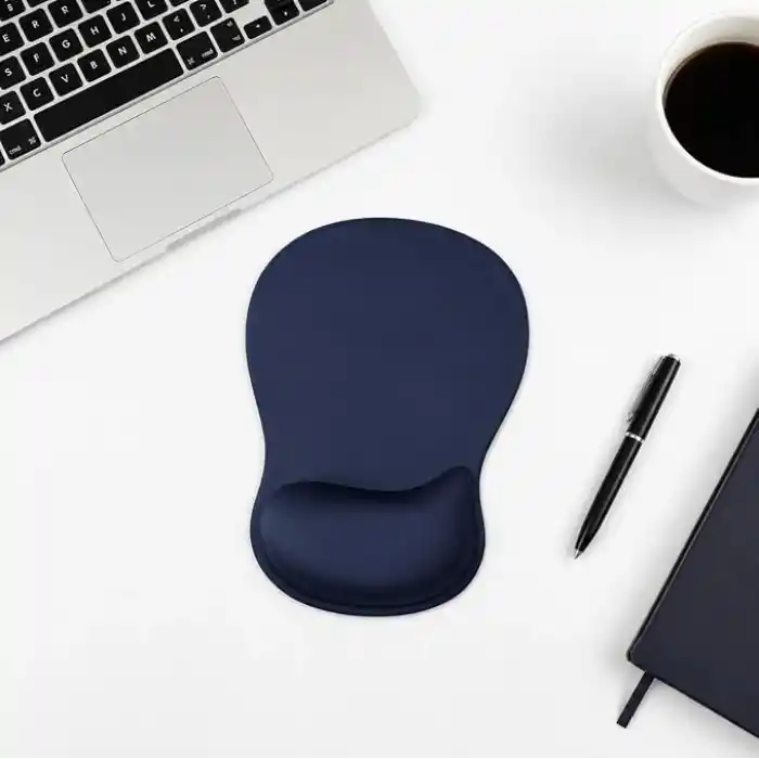 TopoWave Bilek Destekli Mouse Pad Ergonomik Kaymaz Taban Mouse Padi Bilek Koruyucu Dijital Lacivert