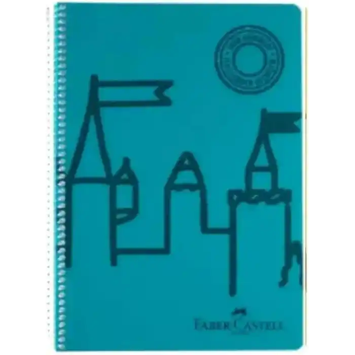 Faber-Castell A4 Boy 80 Yaprak Plastik Kapak Telli Çizgili Defter, Yeşil
