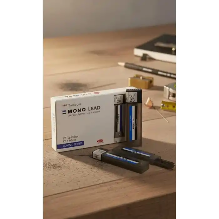 Tombow Mono Lead Ultrapolymer Mekanik Uç 0.7 mm 2B, Kırılmaya Dayanıklı, 12 Tüp / 1 Kutu