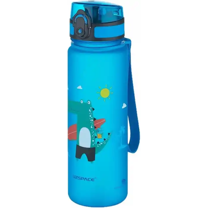 UZSPACE Figürlü 500 ml Tritan Çocuk Su Matarası Manani, Mavi