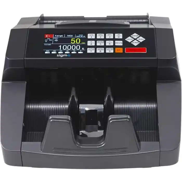 Sigma Sc7520 Sahte Kontrollü 2025 Model Tl Karışık Sayım Para Sayma Makinesi - Müşteri Ekranı Hediyeli