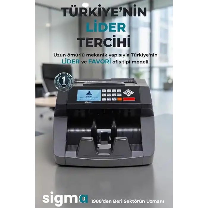Sigma Sc7520 Sahte Kontrollü 2025 Model Tl Karışık Sayım Para Sayma Makinesi - Müşteri Ekranı Hediyeli