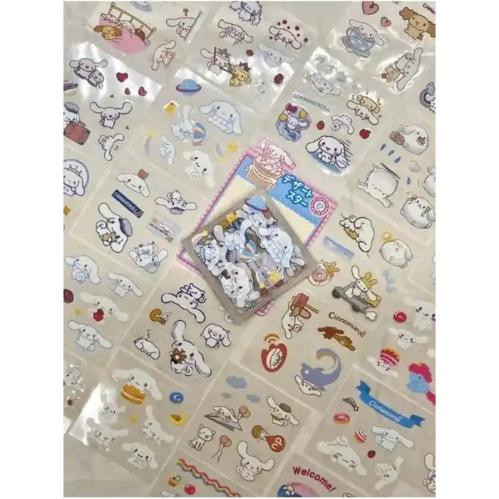 Sanrio Karakteri Cinnamoroll 25 Yaprak 190 Adet Pet Sticker Set Pembe Paket/Etiket/Çıkartma/Su Geçirmez/Etiket 1512S1015
