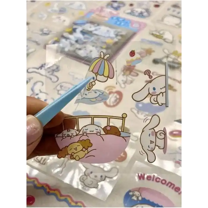 Sanrio Karakteri Cinnamoroll 25 Yaprak 190 Adet Pet Sticker Set Pembe Paket/Etiket/Çıkartma/Su Geçirmez/Etiket 1512S1015