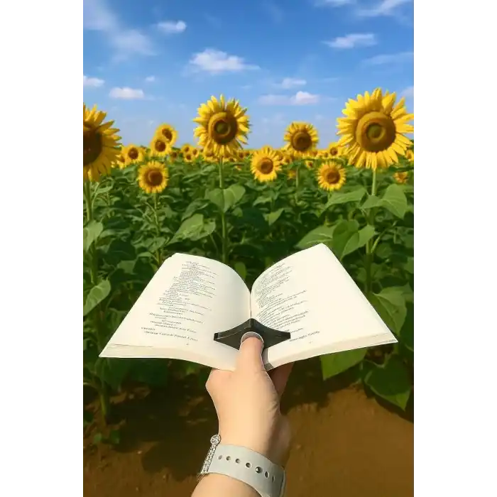 Kitap Ayracı - Sayfa Tutucu - Tek El Kitap Okuma Aparatı (Siyah)