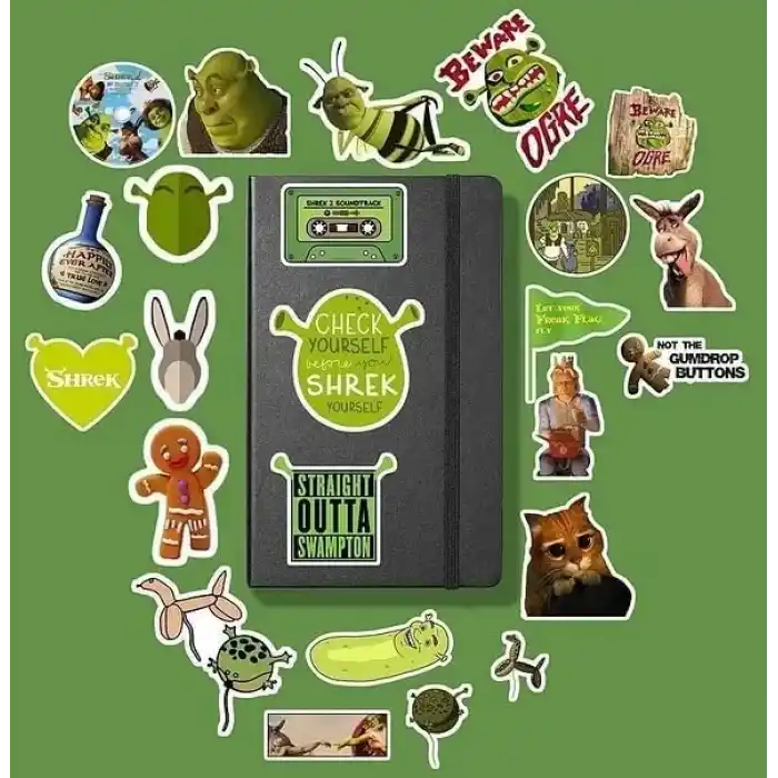 Shrek Sticker Paketi/Bullet Journal Defter Çıkartma Ajanda Laptop Etiket