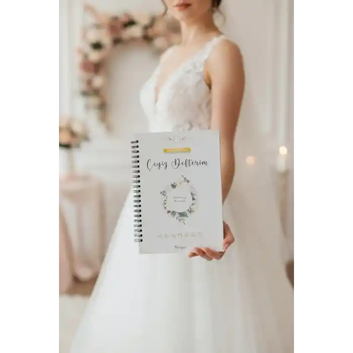 Çeyiz Defteri, Düğün Planlayıcı, Çeyiz Listesi, Çeyiz, Söz, Nişan, Kına, Balayı, Spiralli, 40 Sayfa, Beyaz