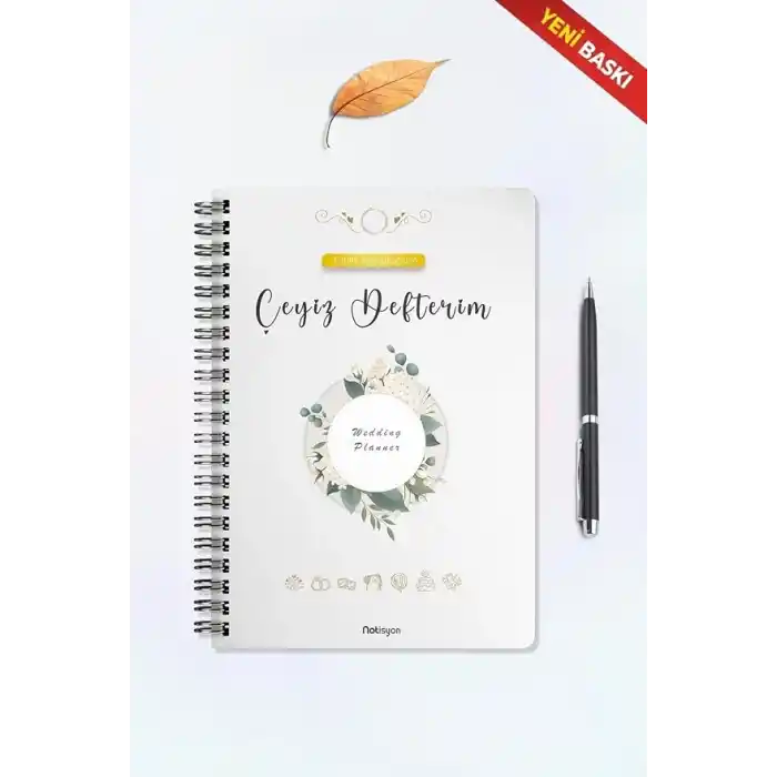 Çeyiz Defteri, Düğün Planlayıcı, Çeyiz Listesi, Çeyiz, Söz, Nişan, Kına, Balayı, Spiralli, 40 Sayfa, Beyaz