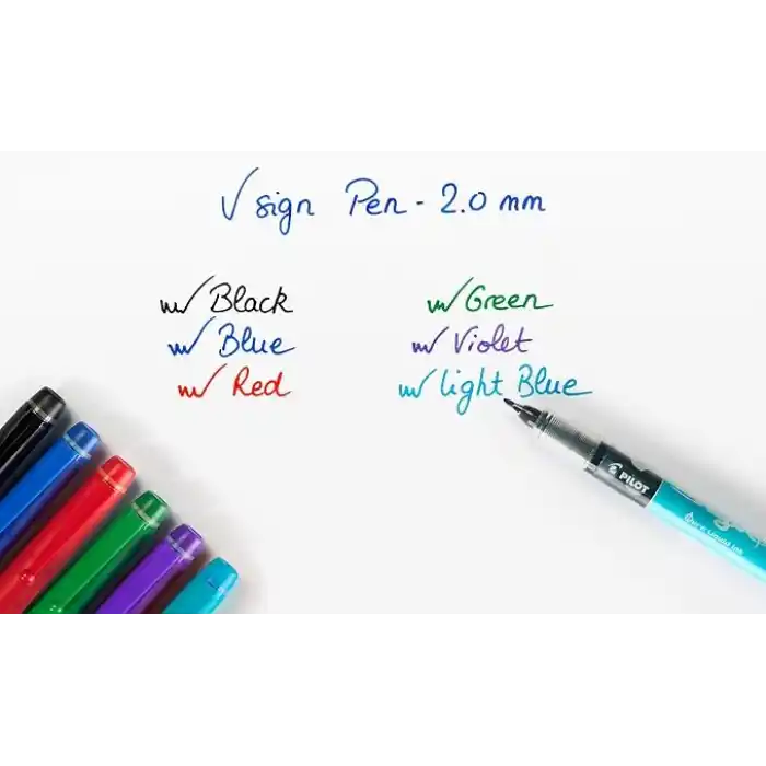 Pilot FLW538882 2.0 mm V Tasarımlı Kalem Sıvı Mürekkep Ucu - Siyah/Mavi/Kırmızı/Yeşil (4lü Paket)