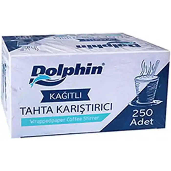 Kullan At Market Dolphin Kağıtlı Tahta Karıştırıcı 10cm 250li