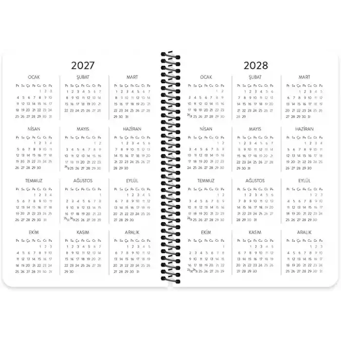 Hisli Şeyler 2027- A5 Spiralli Haftalık Ajanda - Bende Ne Cevherler Saklı