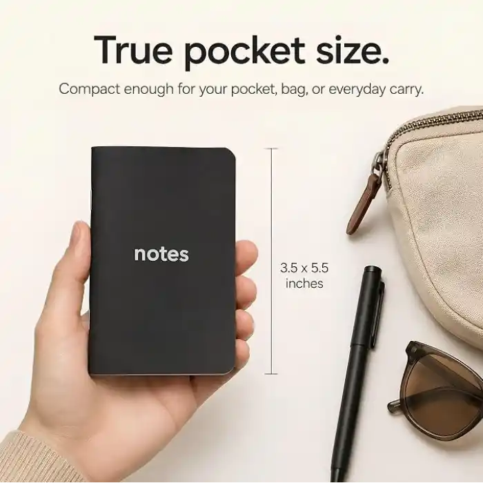 PATARA Cep Not Defteri, 3lü Defter Seti, Çizgili Mini Defter, 48 Sayfa