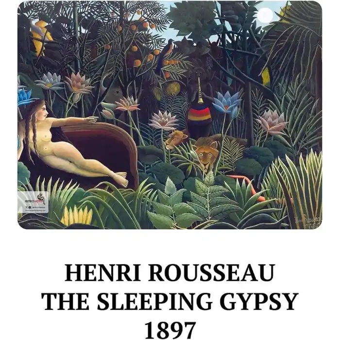 Retronote Henri Rousseau 4lü Defter Seti, Le Rêve du Douanier Series, Çizgisiz, 64 Sayfa, 14x21cm, Çok Renkli