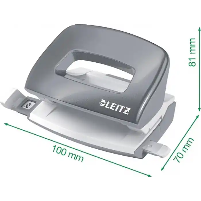 Leitz Nexxt mini delgeç ve zımba seti, 10 sayfaya kadar, P2 No. 10 zımba teli, inci beyazı, WOW, 55612001