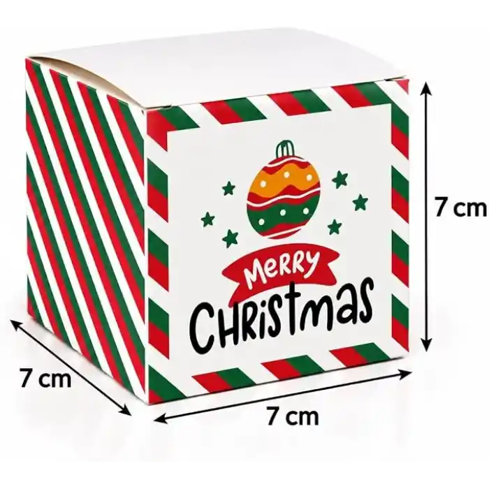 25li Yılbaşı Advent Calendar Kutusu, 7 x 7 x 7 cm, Kendin Doldur Hediye Seti