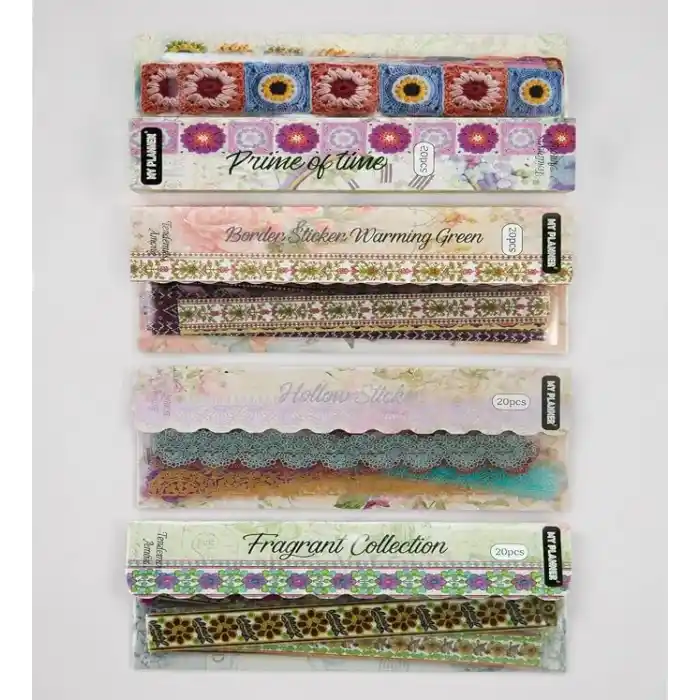 Şeffaf Vintage Bordür Scrapbook Sticker Seti 20 Adet