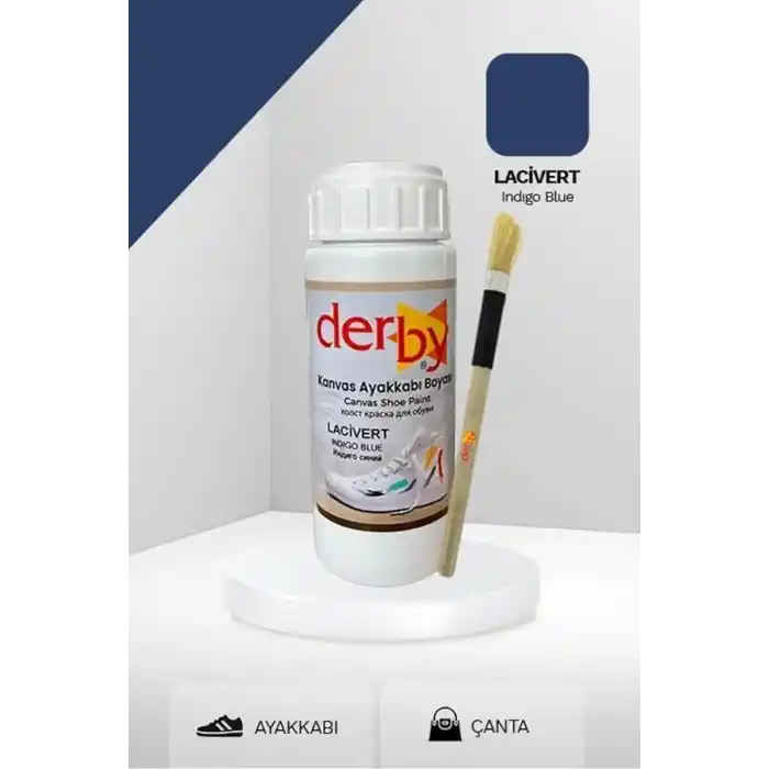Derby Lacivert Kanvas - Bez Kumaş Ayakkabı Boyası 100 Ml
